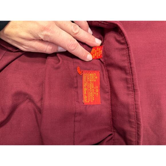Vintage 1970s Sears Kings Road Button Down Dress Shirt Burgundy Mens M - Picture 4 of 8
